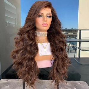 Luxurious chocolate brown human hair wig